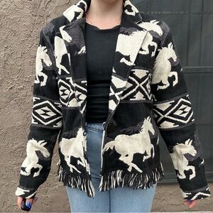 Horse western tapestry sweater